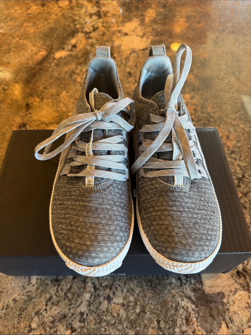 Women’s Sorel Grey Knit Lace-Up Sneakers